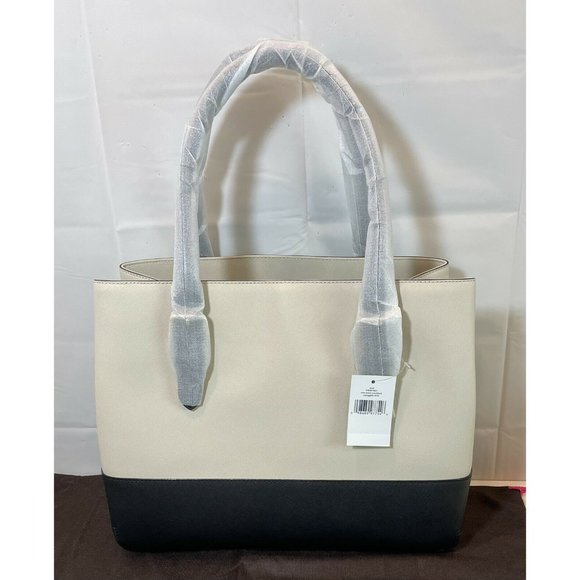NWT Kate Spade - Cove Street Colorblock Airel - Shoulder Bag-Ostrich Egg/Black - Picture 5 of 10